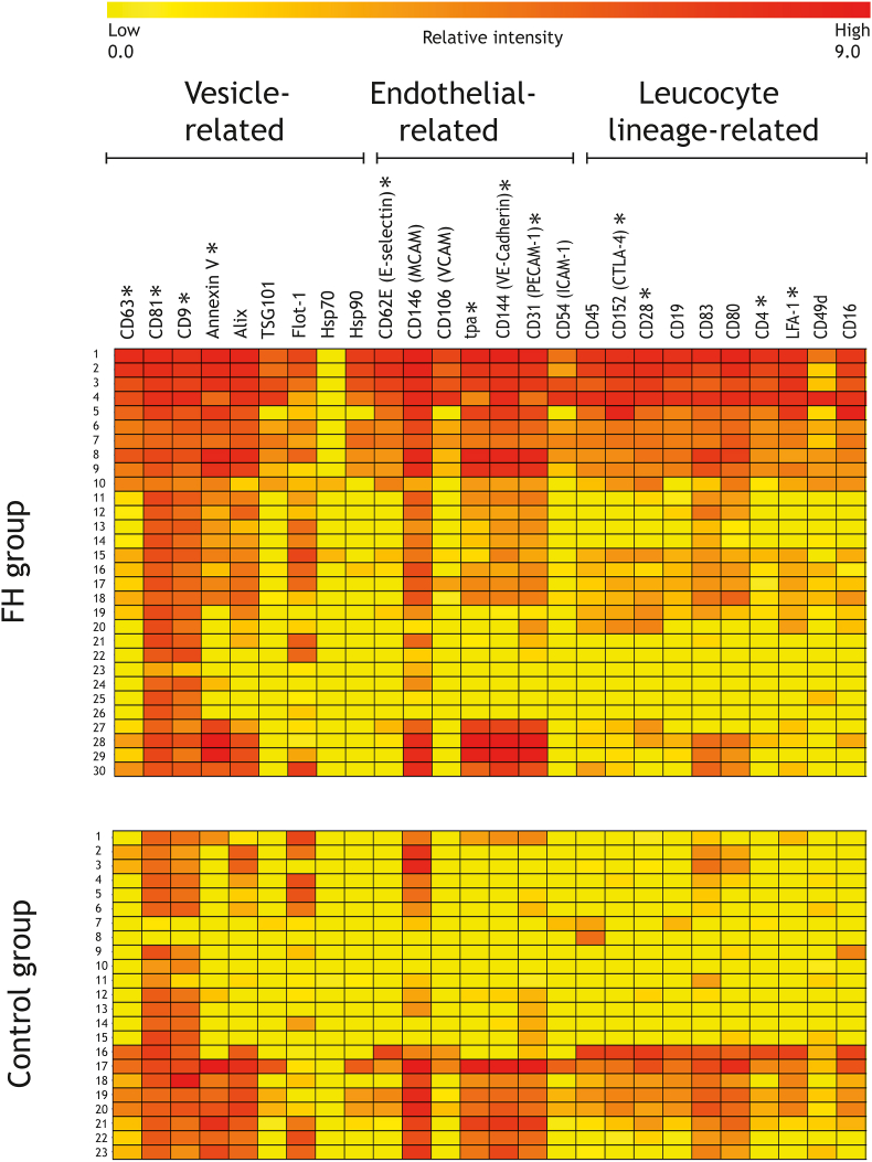 Increased extracellular vesicles (EVs) related to T cell-mediated inflammation and vascular function in familial hypercholesterolemia