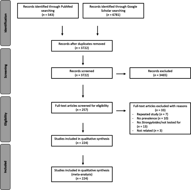 Prevalence of Strongyloides in Southeast Asia: a systematic review and meta-analysis with implications for public health and sustainable control strategies.