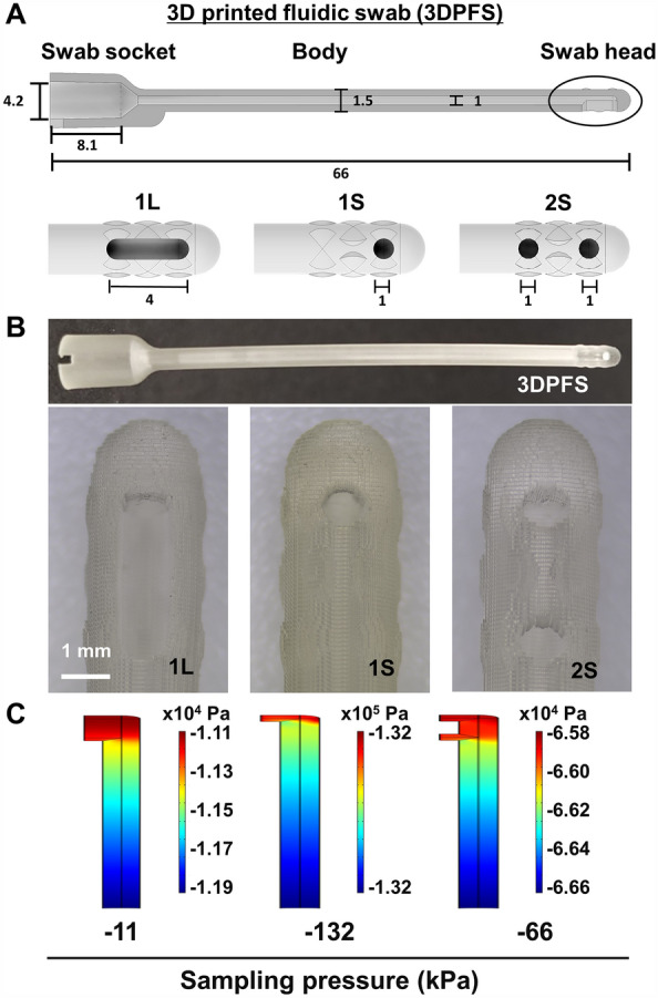 3D printed fluidic swab for COVID-19 testing with improved diagnostic yield and user comfort