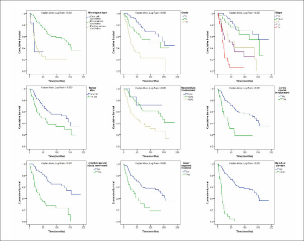 Overall and progression-free survival in endometrial carcinoma: A single-center retrospective study of patients treated between 2000-2018.