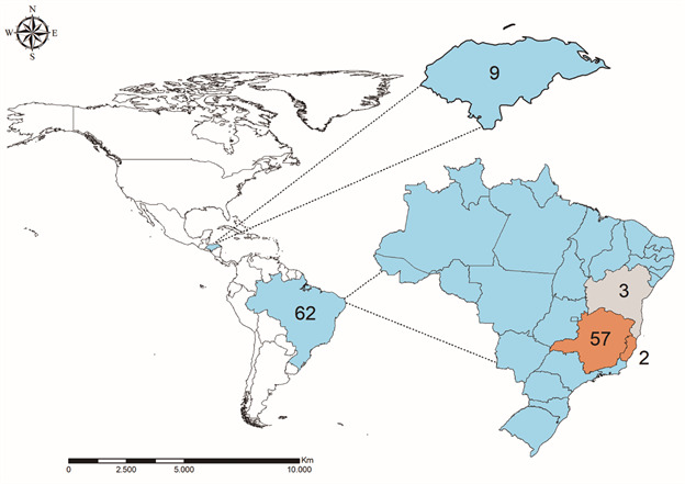 First report of putative Leishmania RNA virus 2 (LRV2) in Leishmania infantum strains from canine and human visceral leishmaniasis cases in the southeast of Brazil.