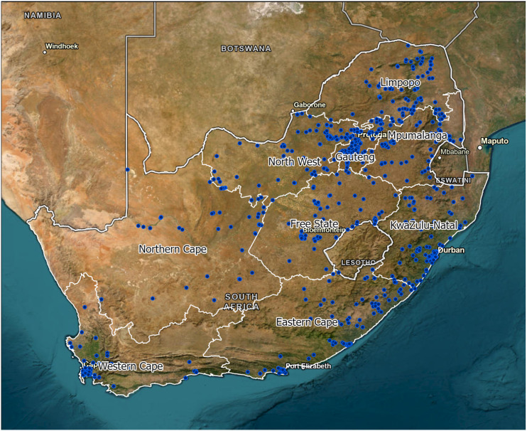 Geospatial assessment of the convergence of communicable and non-communicable diseases in South Africa.