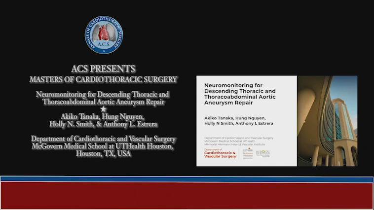 Neuromonitoring for descending thoracic and thoracoabdominal aortic aneurysm repair.