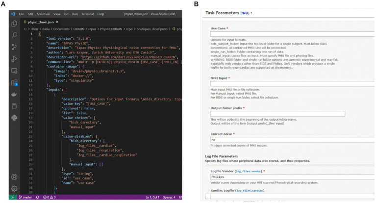 Web-based processing of physiological noise in fMRI: addition of the PhysIO toolbox to CBRAIN.