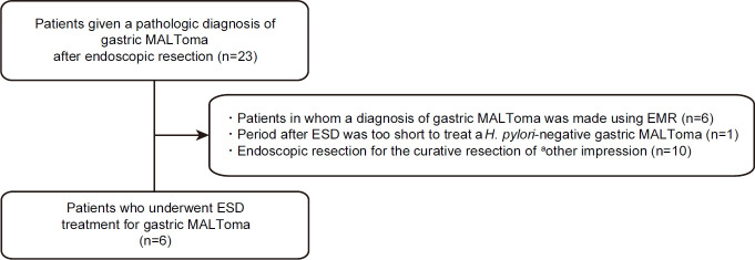 Endoscopic Submucosal Dissection for Treatment of Localized Gastric Mucosa-associated Lymphoid Tissue Lymphoma: A Case Series.