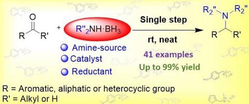 Easy Access to Tertiary Amines from Carbonyl Compounds with Substituted Amine-Boranes: A Substrate, Catalyst, and Additive-Free Approach Under Mild Conditions