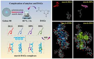 Amylose complexation with diacylglycerols involves multiple intermolecular interaction mechanisms