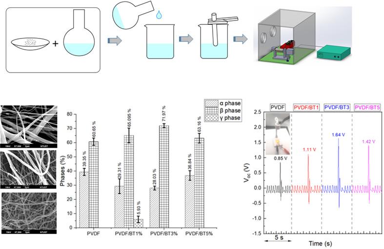 Local analysis of crystalline phases and properties of poly(vinylidene fluoride) electrospun composites with BaTiO3 nanorods