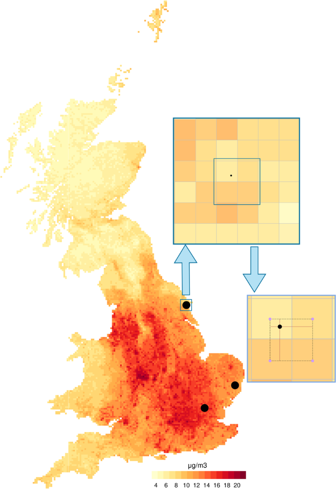 Reconstructing individual-level exposures in cohort analyses of environmental risks: an example with the UK Biobank.