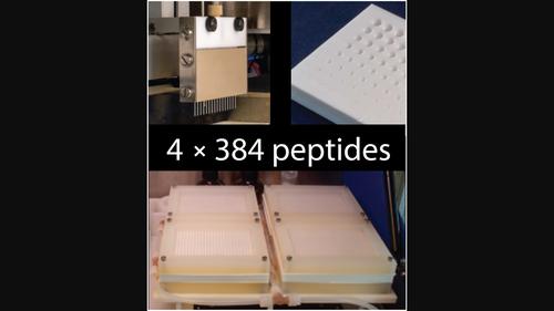 Solid-phase peptide synthesis in 384-well plates