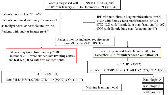 Developing the Lung Graph-Based Machine Learning Model for Identification of Fibrotic Interstitial Lung Diseases