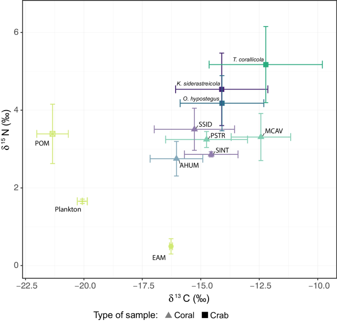 Dining on corals: stable isotope evidence for close trophic connection between gall crabs (Cryptochiridae) and their stony coral hosts