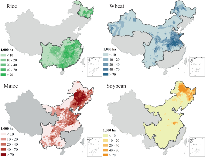 Determinants of changes in harvested area and yields of major crops in China