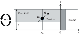 Magnetically Induced Flows in Thrombosed Channels with a Ferrofluid Layer