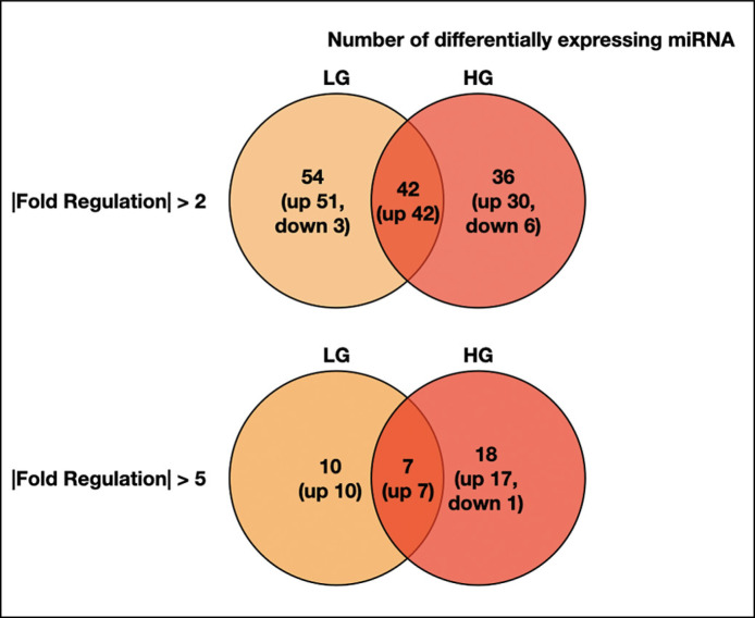 Profiles of urinal exosomal miRNAs derived from bladder cancer.
