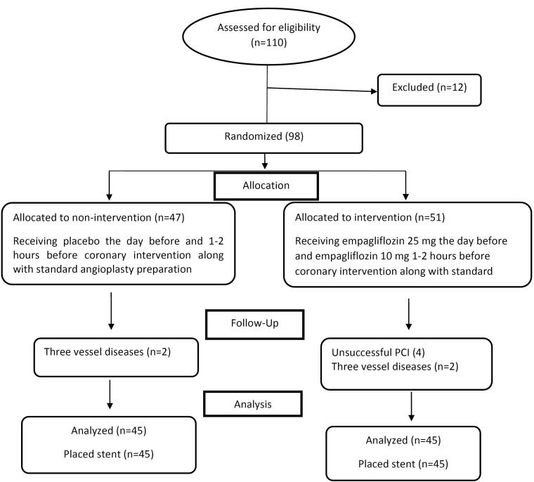 Evaluating the effects of empagliflozin in preventing myocardial injury in patients undergoing percutaneous coronary intervention: A double-blind, randomized clinical trial.