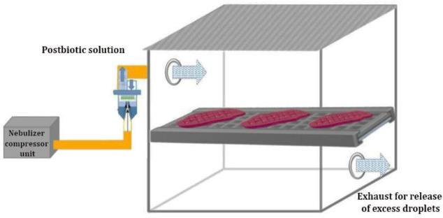 Anti-<i>Listeria</i> activity of postbiotics of <i>Lactiplantibacillus</i> <i>sakei</i> in beef fillet using aerosolization technique.