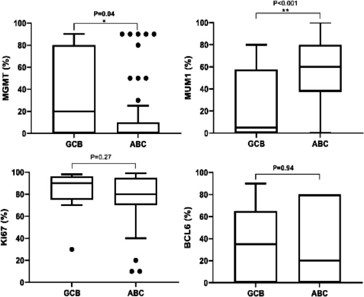 O-6-Methylguanine-DNA Methyltransferase, C-MYC, and EBER Status in Diffuse Large B-Cell Lymphoma of Central Nervous System.