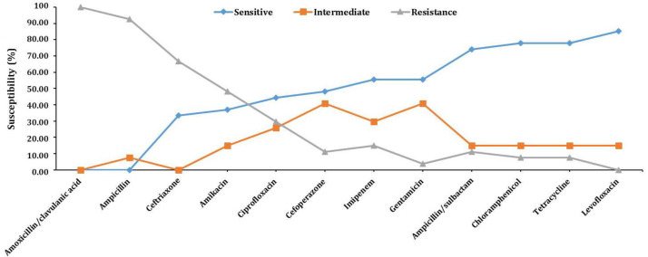 Genetic characterization of virulence and extended spectrum β-lactamase producing genes of <i>Klebsiella pneumoniae</i> isolated from bovine milk.