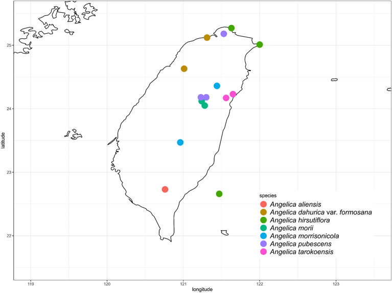 A taxonomic revision of the genus Angelica (Apiaceae) in Taiwan with a new species A. aliensis.