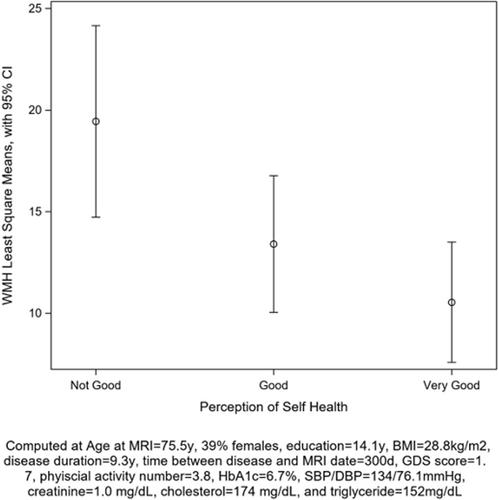 Poor self-rated health is associated with faster cognitive decline and greater small vessel disease in older adults with type 2 diabetes