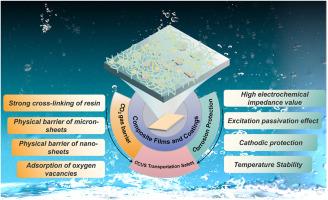 Designing multifunctional basalt-CeO2@C3N4/epoxy novolac composite coating with outstanding corrosion resistance and CO2 gas barrier properties