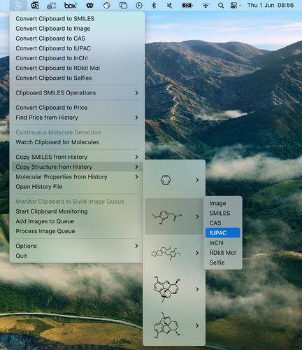 CMD + V for chemistry: Image to chemical structure conversion directly done in the clipboard