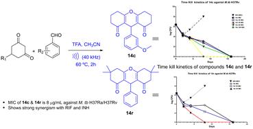 Trifluoroacetic acid-mediated synthesis of xanthene constructs and their extensive anti-tuberculosis evaluation†