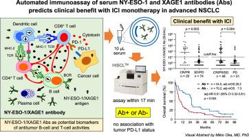 Automated immunoassay of serum NY-ESO-1 and XAGE1 antibodies for predicting clinical benefit with immune checkpoint inhibitor (ICI) in advanced non-small cell lung cancer