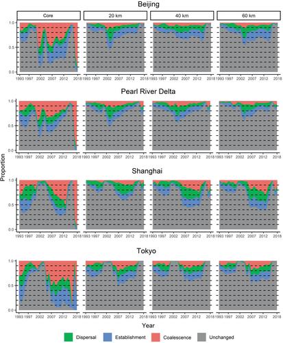 The Geographical Analysis of Megacities Through Changes in Their Individual Urban Objects