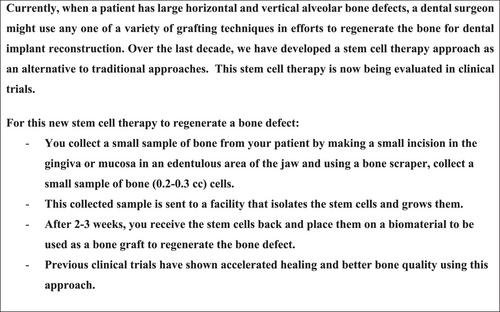 Periodontists and stem cell-based therapy for alveolar bone regeneration: A national survey