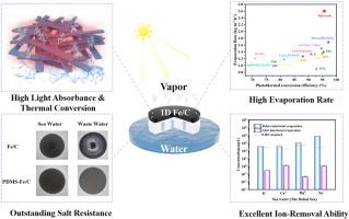 One-dimensional Fe/C constructed Janus membrane enables highly-efficient and stable solar-driven interfacial evaporation