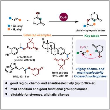 Cobalt-catalyzed enantioselective hydroetherification of alkenes and symmetric 1,3-diketones