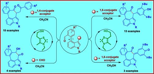 NHC-Catalyzed Umpolung Driven Intramolecular Cyclizations for the Generation of 3,4-Cycloheptanone Annulated Tetracyclic Indole Derivatives