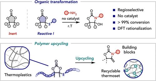 Fast, Regioselective Aminolysis of Tetrasubstituted Cyclic Carbonates and Application to Recyclable Thermoplastics and Thermosets