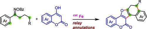 The Construction of Furocoumarins through Iron-Catalyzed Relay Annulation of Oxime Esters with 4-Hydroxycoumarins