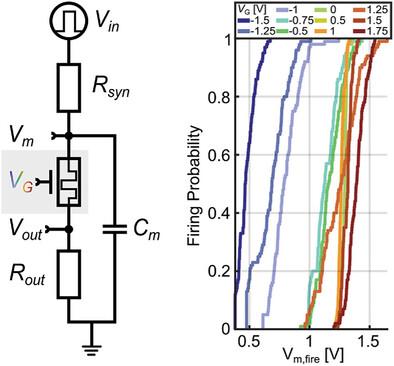 A Three-Terminal Memristive Artificial Neuron with Tunable Firing Probability