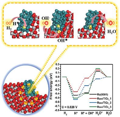 Ru Nanoparticles Encapsulated by Defective TiO<sub>2</sub> Boost the Hydrogen Oxidation/ Evolution Reaction.