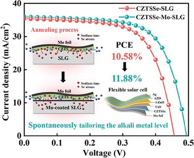 11.88% Efficient Flexible Ag-Free CZTSSe Solar Cell: Spontaneously Tailoring the Alkali Metal Level