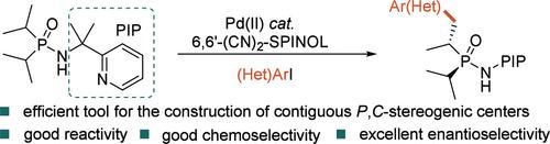 Pd(II)-Catalyzed Chemo-, Diastereo-, and Enantioselective C(sp3)–H Arylation to Construct Contiguous Phosphorus and Carbon Stereocenters