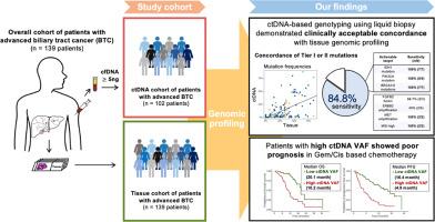 Concordance of ctDNA and tissue genomic profiling in advanced biliary tract cancer