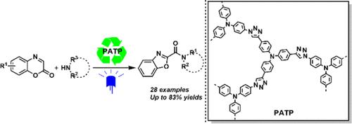 Visible Light Induced Synthesis of 2-Benzoxazolecarboxamides Promoted by a Conjugated Microporous Polymer