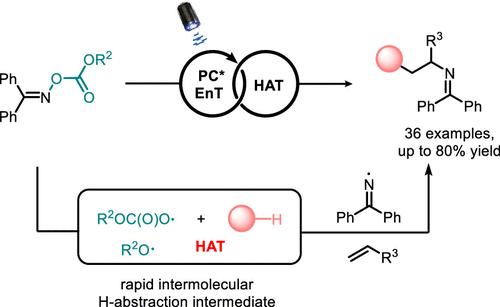 Photosensitized Three-Component Carboimination of Alkenes Based on the Relay of Oxy Radicals to Carbon Radicals