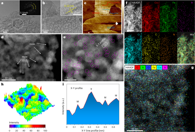 Out-of-plane coordination of iridium single atoms with organic molecules and cobalt–iron hydroxides to boost oxygen evolution reaction