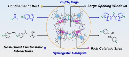 Construction of a Lanthanide Cage with a Hollow-Walled Cavity and Large Windows to Promote Nucleophilic Additions