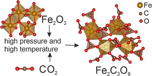 High-Pressure Synthesis of an Iron Carbonate, Fe<sub>2</sub>[CO<sub>3</sub>]<sub>3</sub>.
