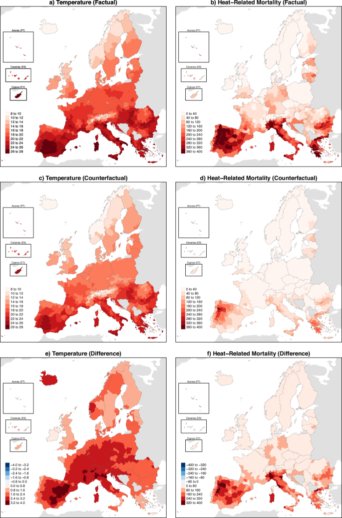 Mortality burden attributed to anthropogenic warming during Europe’s 2022 record-breaking summer