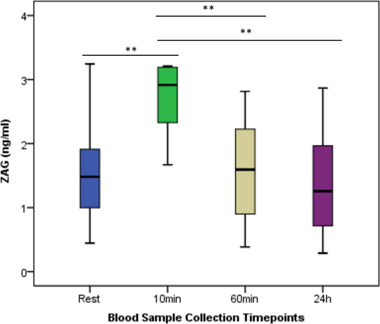 Effect of acute anaerobic performance on zinc alpha 2 glycoprotein, apelin and lipasin levels.