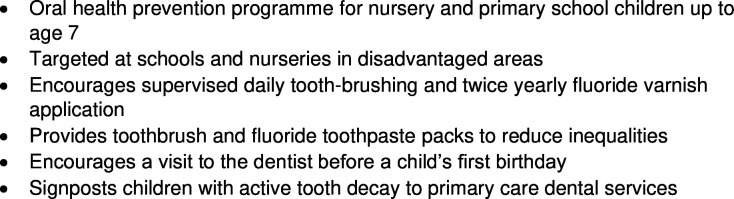 Improving children's oral health in Wales through partnership.