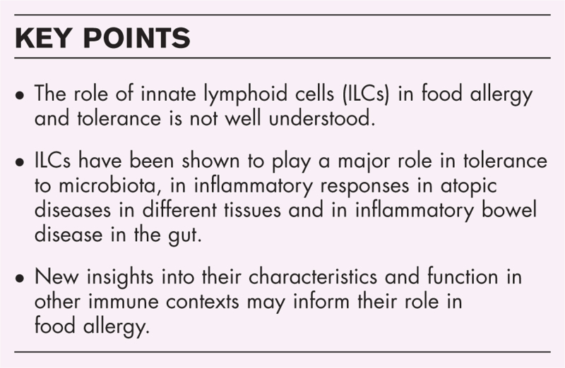 Innate lymphoid cells in immunoglobulin E-mediated food allergy.